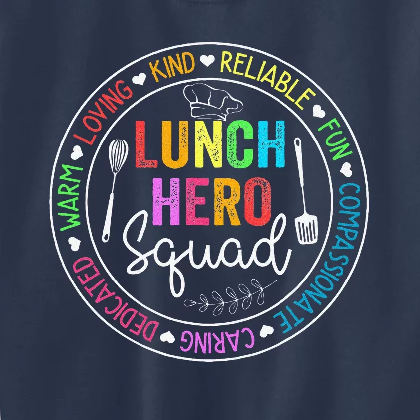 Lunch Hero Squad Funny Lunch Lady School Cafeteria Worker Kids Sweatshirt