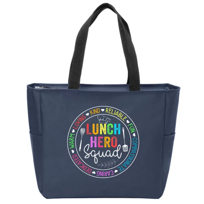 Lunch Hero Squad Funny Lunch Lady School Cafeteria Worker Zip Tote Bag