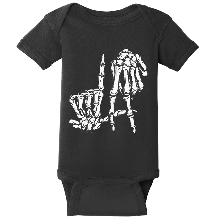 La Hand Sign Lazy DIY Halloween Costume Skeleton Los Angeles Baby Bodysuit