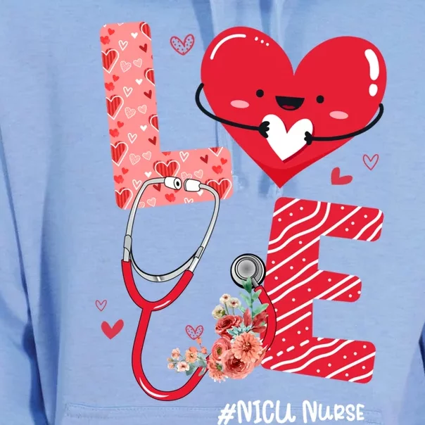 Love Heart Stethoscope Nicu Nurse Funny Nurse Valentines Day Gift Unisex Surf Hoodie