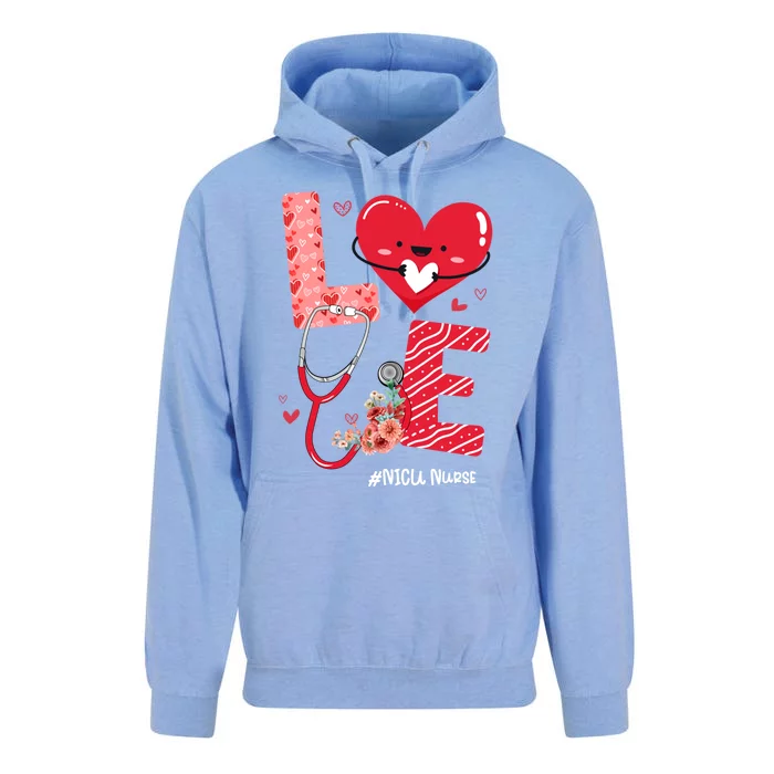 Love Heart Stethoscope Nicu Nurse Funny Nurse Valentines Day Gift Unisex Surf Hoodie