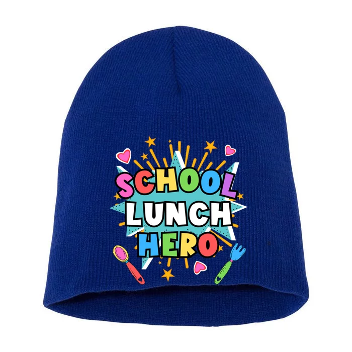 Lunch Hero Squad A Food Service Worker School Lunch Hero Great Gift Short Acrylic Beanie