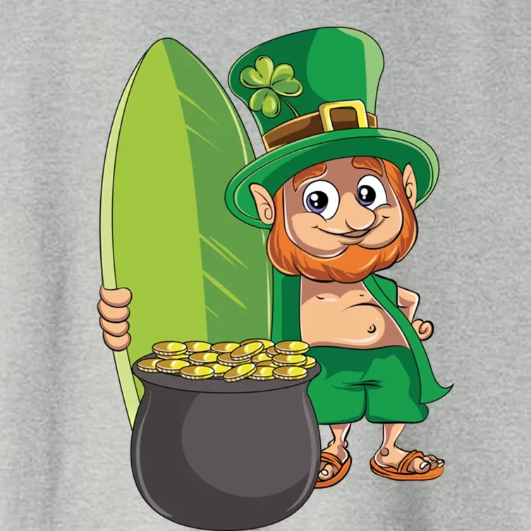 Leprechaun Hawaiian Surfing St Patricks Day Hawaii Aloha Cool Gift Women's Crop Top Tee