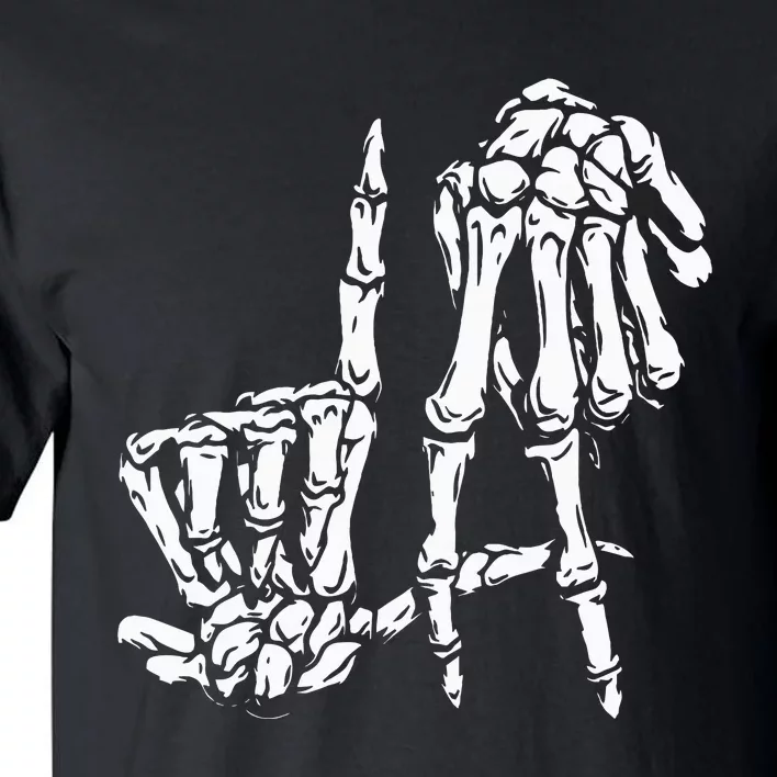 La Hand Sign Lazy Diy Halloween Costume Skeleton Los Angeles Tall T-Shirt