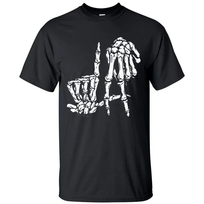 La Hand Sign Lazy Diy Halloween Costume Skeleton Los Angeles Tall T-Shirt