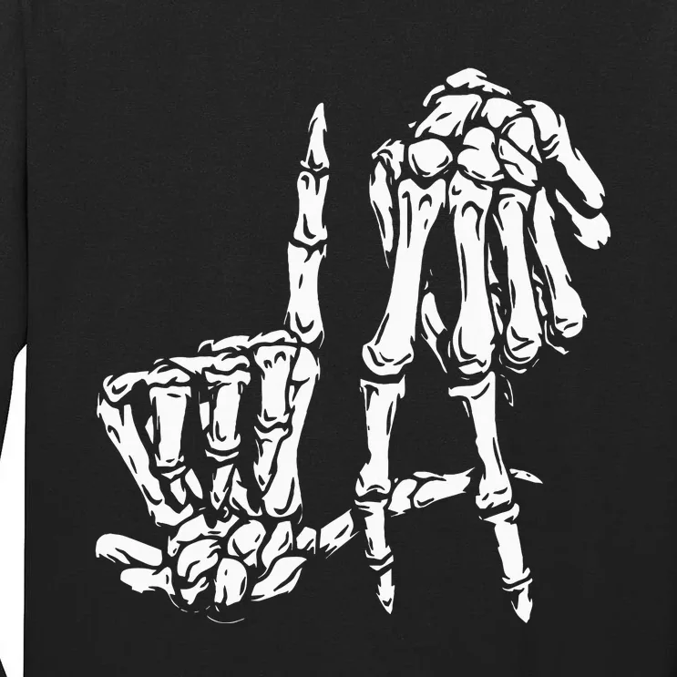 La Hand Sign Lazy Diy Halloween Costume Skeleton Los Angeles Tall Long Sleeve T-Shirt