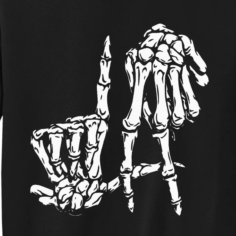 La Hand Sign Lazy Diy Halloween Costume Skeleton Los Angeles Tall Sweatshirt