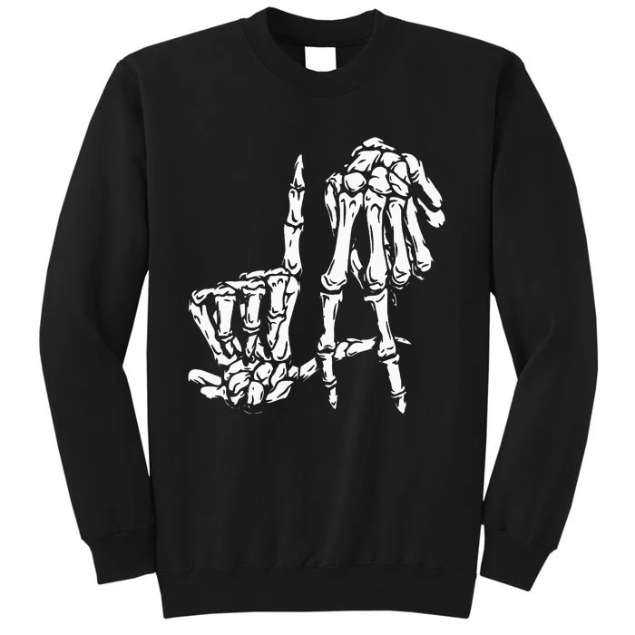 La Hand Sign Lazy Diy Halloween Costume Skeleton Los Angeles Tall Sweatshirt