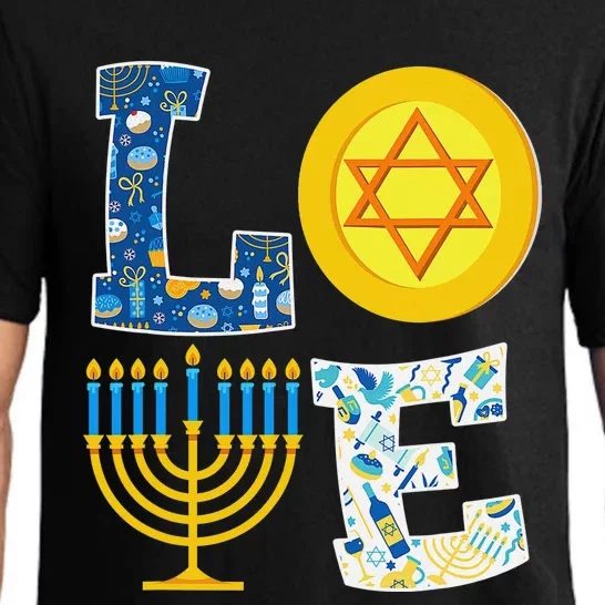 Love Hanukkah Shirt Chanukah Menorah Pajama Matching Family Pajama Set