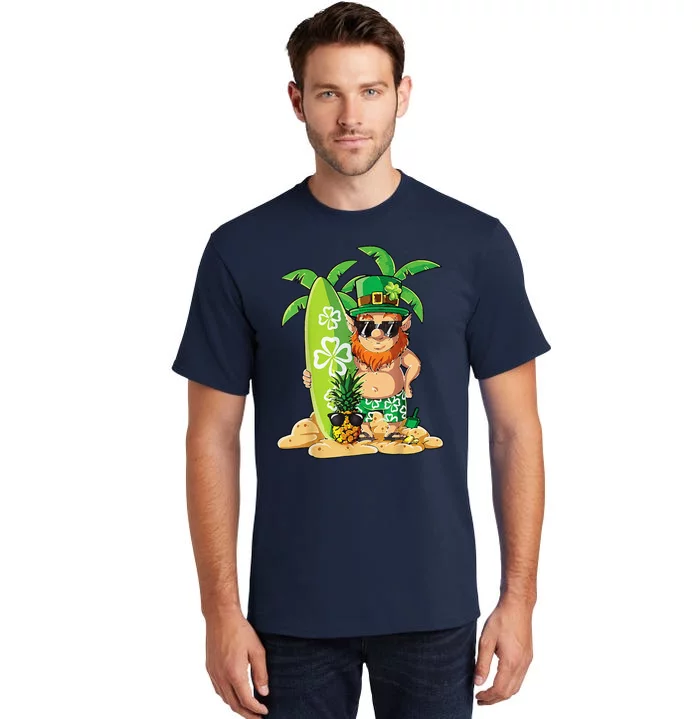 Leprechaun Hawaiian Surfing St Patricks Day Hawaii Tall T-Shirt