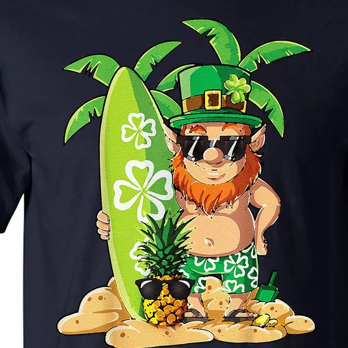 Leprechaun Hawaiian Surfing St Patricks Day Hawaii Tall T-Shirt