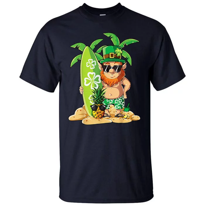 Leprechaun Hawaiian Surfing St Patricks Day Hawaii Tall T-Shirt