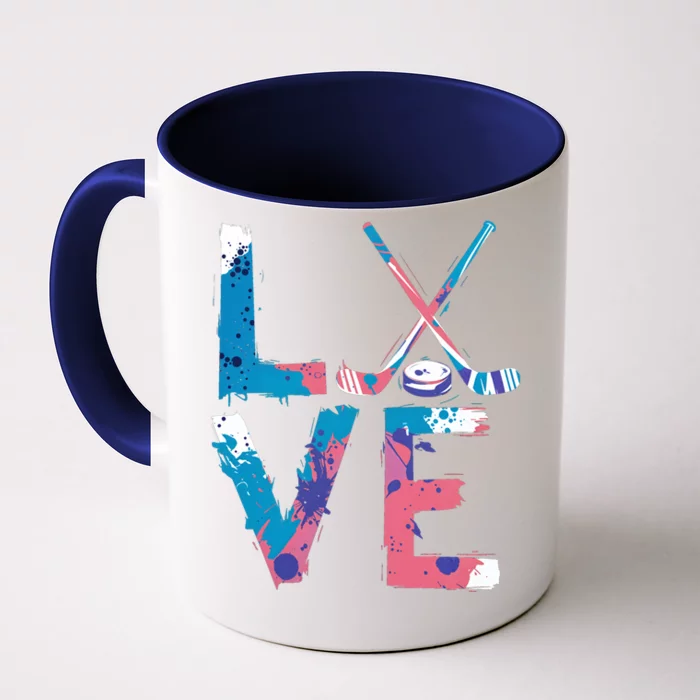 Love Hockey Sport Fans Passion Fun Ice Hockey Gift Front & Back Coffee Mug