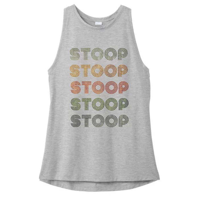 Love Heart Stoop Grunge Vintage Style Black Stoop Ladies Tri-Blend Wicking Tank