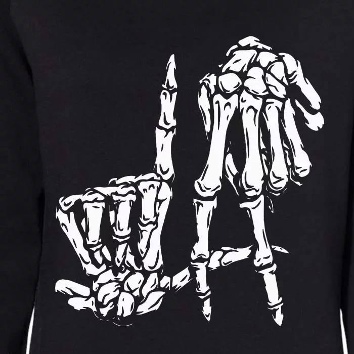 La Hand Sign Lazy DIY Halloween Costume Skeleton Los Angeles Womens California Wash Sweatshirt