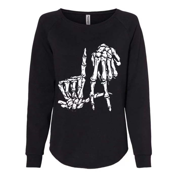 La Hand Sign Lazy DIY Halloween Costume Skeleton Los Angeles Womens California Wash Sweatshirt