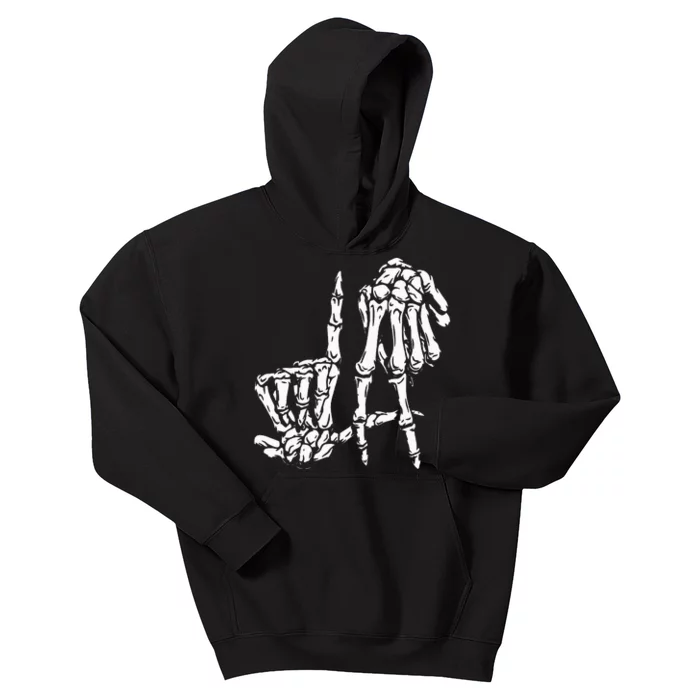 La Hand Sign Lazy DIY Halloween Costume Skeleton Los Angeles Kids Hoodie