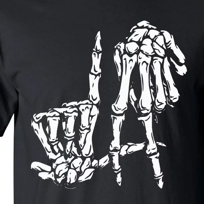 La Hand Sign Lazy DIY Halloween Costume Skeleton Los Angeles Tall T-Shirt