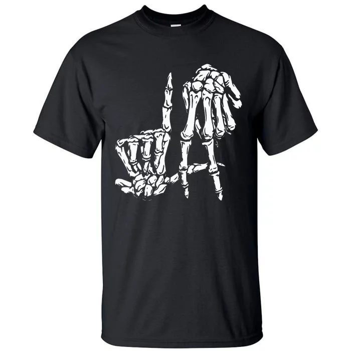 La Hand Sign Lazy DIY Halloween Costume Skeleton Los Angeles Tall T-Shirt