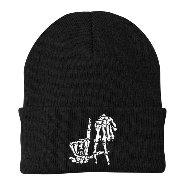 La Hand Sign Lazy DIY Halloween Costume Skeleton Los Angeles Knit Cap Winter Beanie