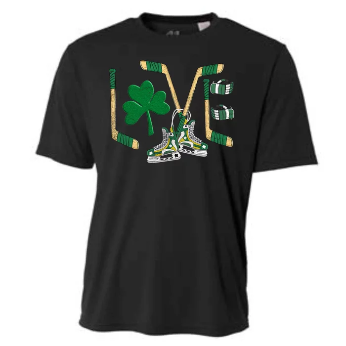 Love Hockey St Patrick's Day Cooling Performance Crew T-Shirt