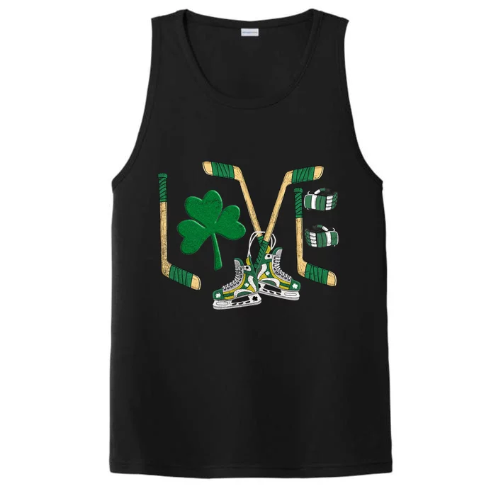 Love Hockey St Patrick's Day Performance Tank