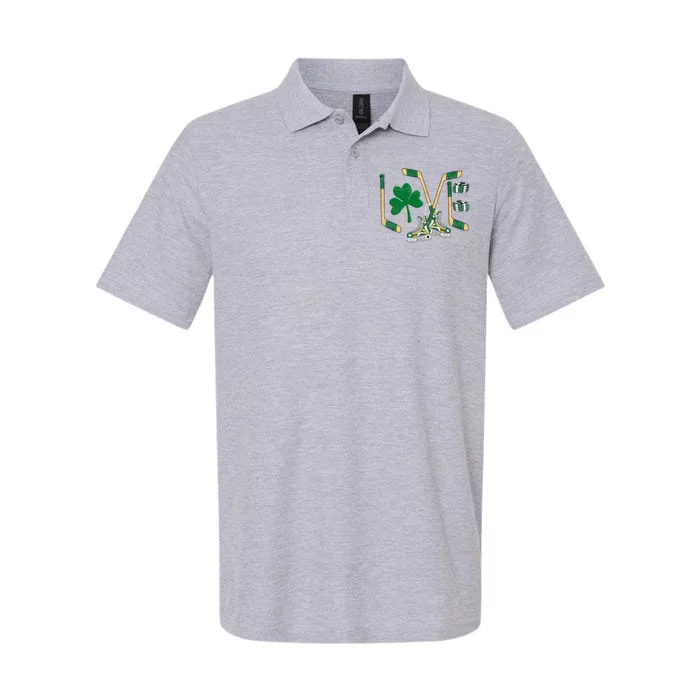 Love Hockey St Patrick's Day Softstyle Adult Sport Polo