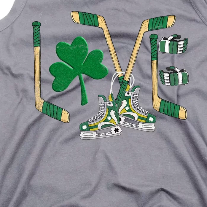 Love Hockey St Patrick's Day Tank Top