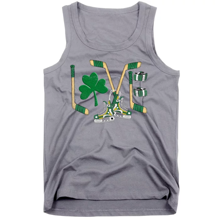 Love Hockey St Patrick's Day Tank Top