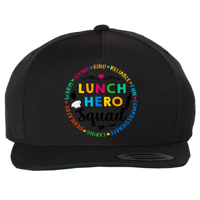 Lunch Hero Squad Funny Lunch Lady School Cafeteria Worker Funny Gift Wool Snapback Cap