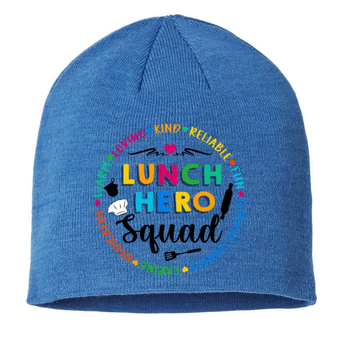 Lunch Hero Squad Funny Lunch Lady School Cafeteria Worker Funny Gift 8 1/2in Sustainable Knit Beanie