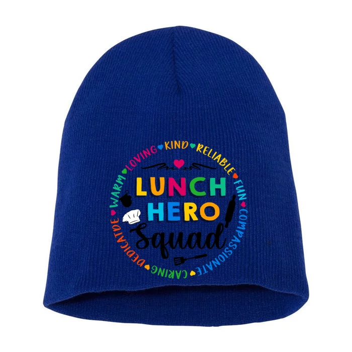 Lunch Hero Squad Funny Lunch Lady School Cafeteria Worker Funny Gift Short Acrylic Beanie