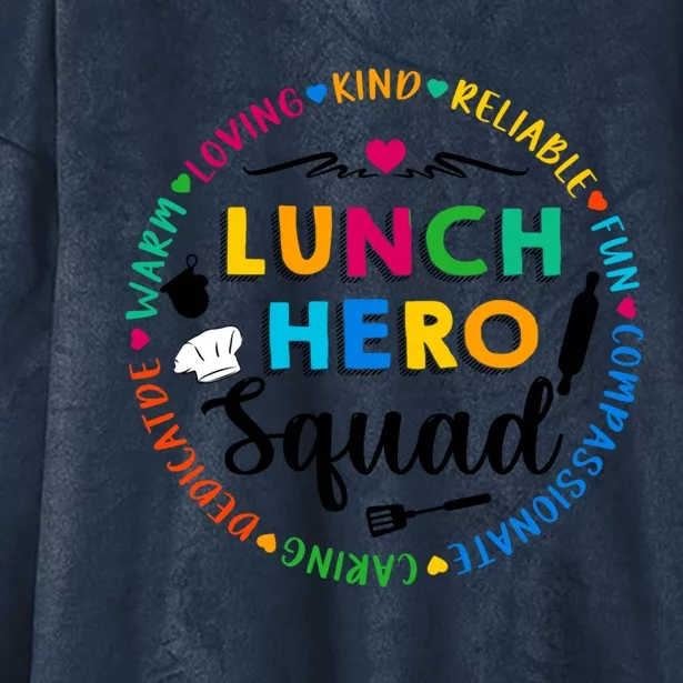 Lunch Hero Squad Funny Lunch Lady School Cafeteria Worker Funny Gift Hooded Wearable Blanket