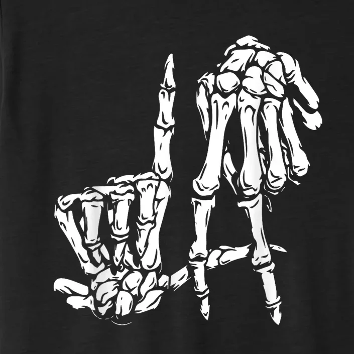 La Hand Sign Lazy DIY Halloween Costume Skeleton Los Angeles ChromaSoft Performance T-Shirt