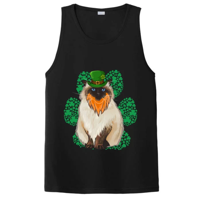 Leprechaun Himalayan St Patricks Day Shamrock Paw Gift Performance Tank