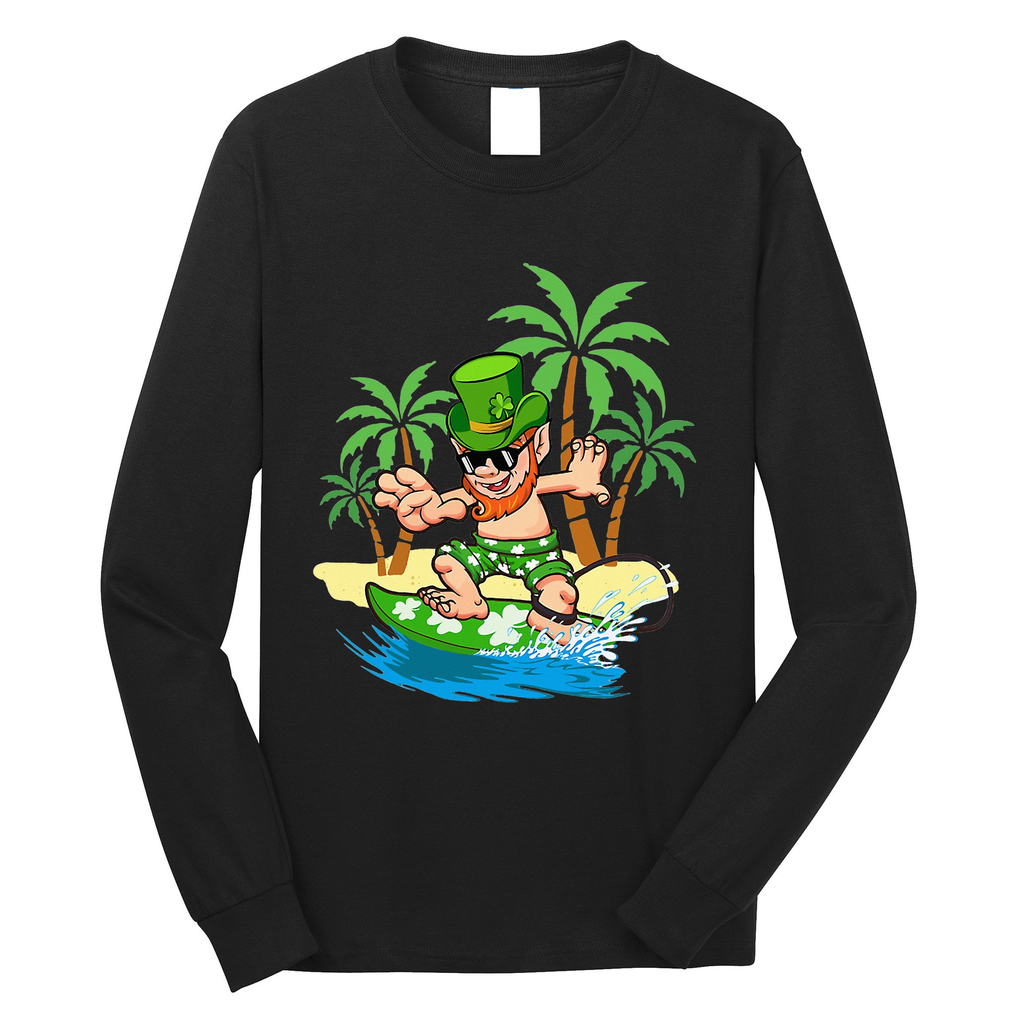 Leprechaun Hawaiian Surfing T Shirt St Patricks Day Hawaii | Art Print