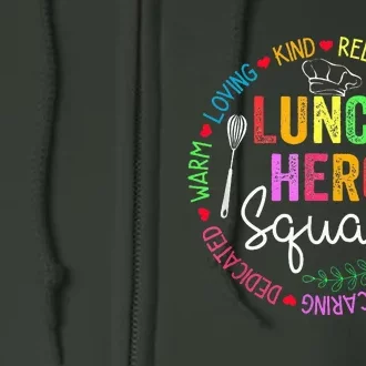 Lunch Hero Squad Funny Lunch Lady School Cafeteria Worker Full Zip Hoodie