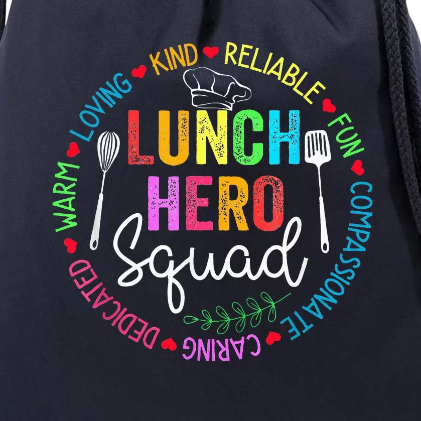 Lunch Hero Squad Funny Lunch Lady School Cafeteria Worker Drawstring Bag