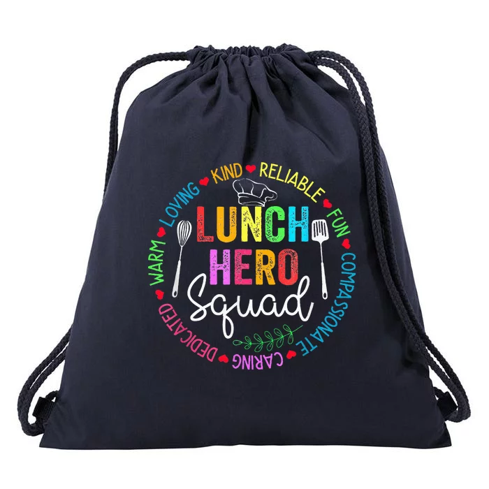 Lunch Hero Squad Funny Lunch Lady School Cafeteria Worker Drawstring Bag