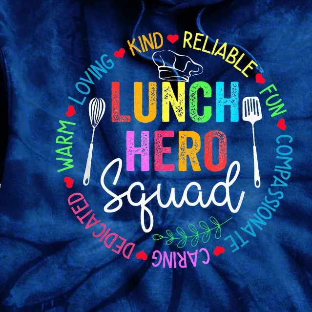 Lunch Hero Squad Funny Lunch Lady School Cafeteria Worker Tie Dye Hoodie