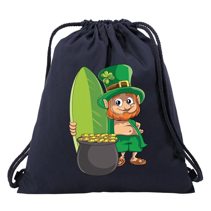 Leprechaun Hawaiian Surfing St Patricks Day Hawaii Aloha Great Gift Drawstring Bag