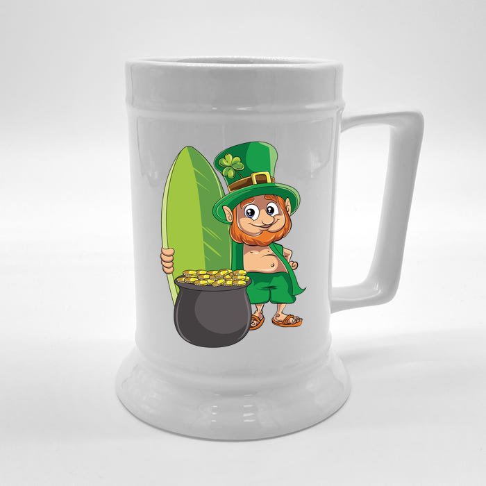 Leprechaun Hawaiian Surfing St Patricks Day Hawaii Aloha Great Gift Front & Back Beer Stein