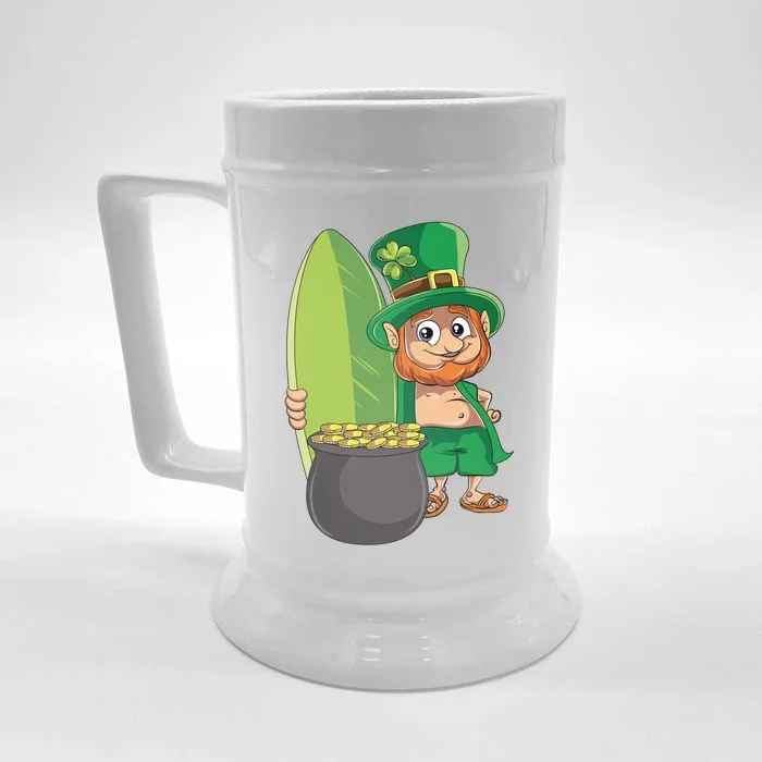 Leprechaun Hawaiian Surfing St Patricks Day Hawaii Aloha Great Gift Front & Back Beer Stein