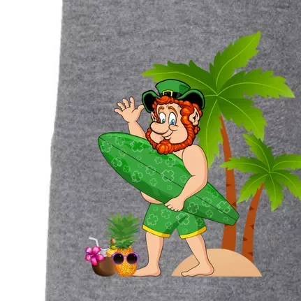 Leprechaun Hawaiian Surfing St Patricks Day Hawaii Gift Doggie 3-End Fleece Hoodie