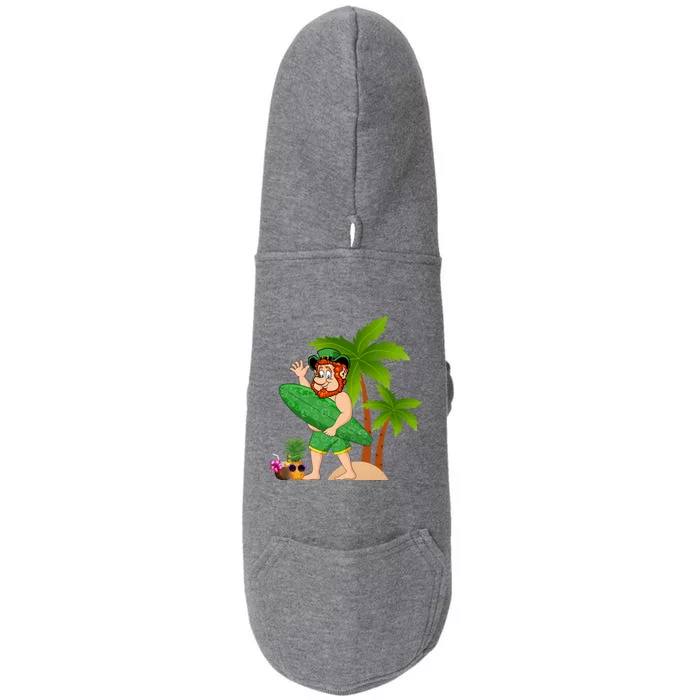 Leprechaun Hawaiian Surfing St Patricks Day Hawaii Gift Doggie 3-End Fleece Hoodie