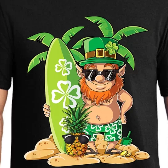 Leprechaun Hawaiian Surfing St Patricks Day Hawaii Gift Pajama Set