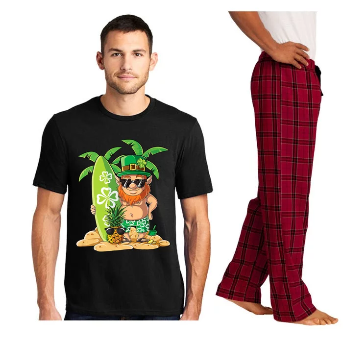 Leprechaun Hawaiian Surfing St Patricks Day Hawaii Gift Pajama Set