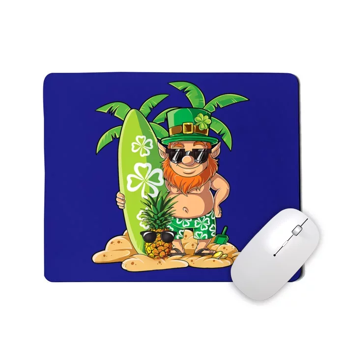 Leprechaun Hawaiian Surfing St Patricks Day Hawaii Gift Mousepad