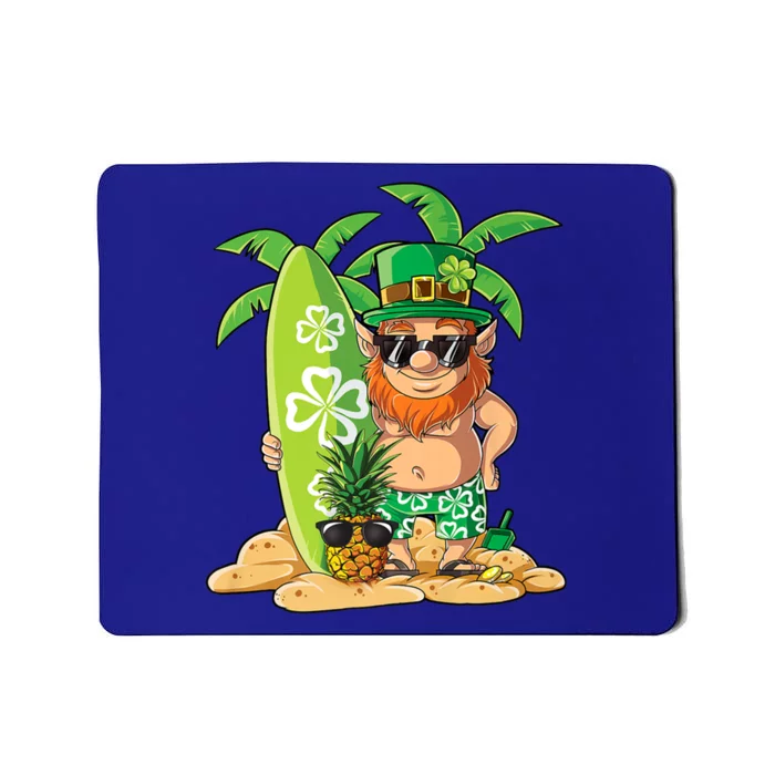 Leprechaun Hawaiian Surfing St Patricks Day Hawaii Gift Mousepad