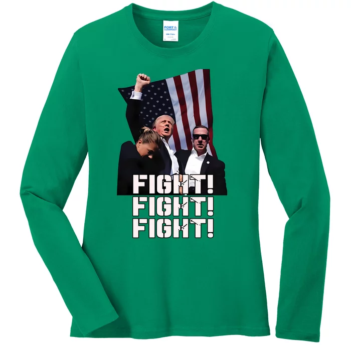 Limited Hodgetwins Trump Fight Fight Fight Ladies Long Sleeve Shirt